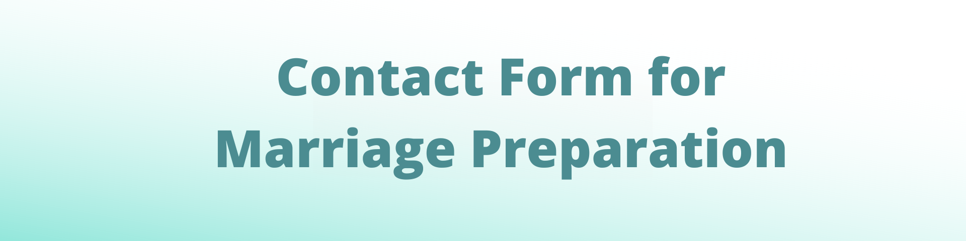 Contact Form - Marriage Prep
